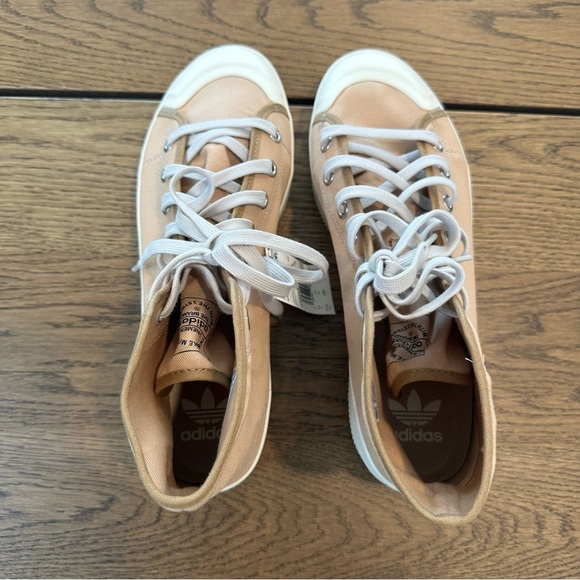 Adidas Men’s Nizza High-Top Sneakers in Pale Nude/Sand/Off White Sz 11.5 NIB - Picture 12 of 13